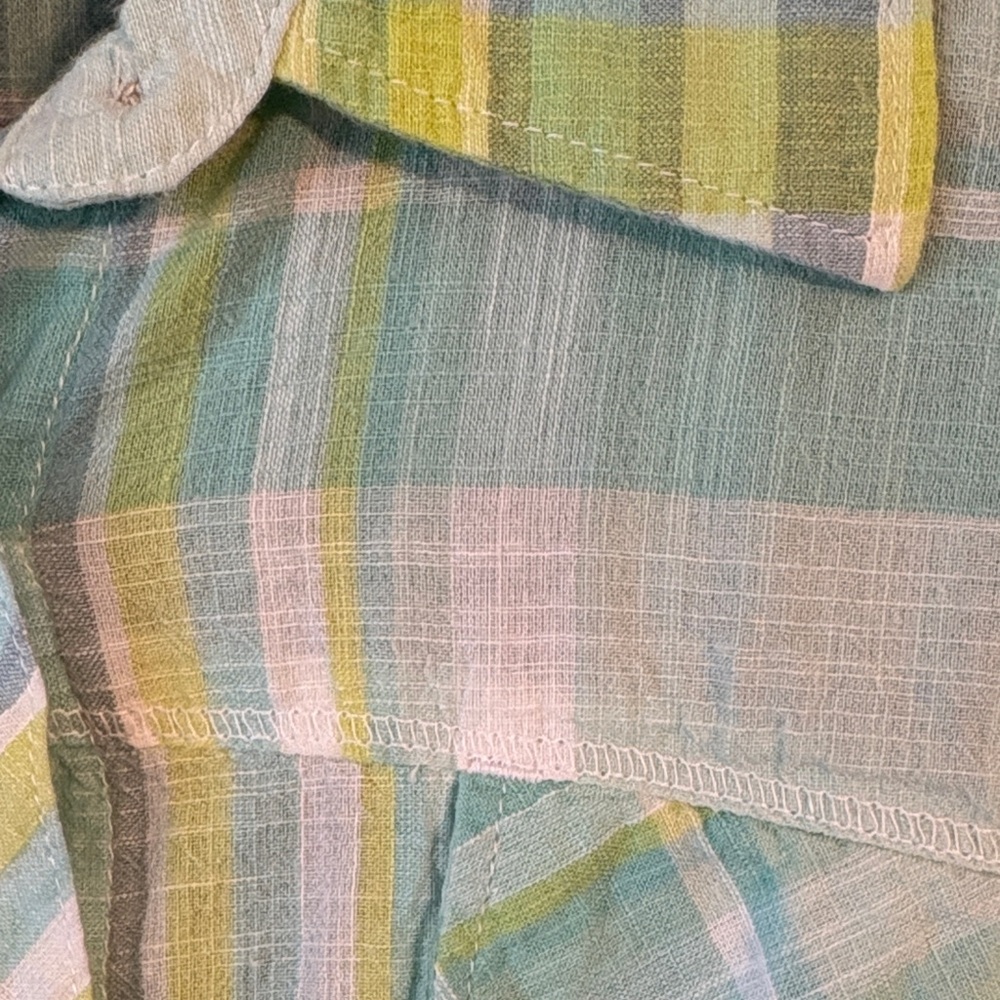 Columbia Women's Linen Style Plaid Button Down - Large - Picture 3 of 11